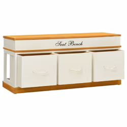 vidaXL Solid Paulownia Wood Storage Bench 100cm Entryway Trunk Seat Organiser - Additional view 4