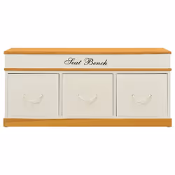 vidaXL Solid Paulownia Wood Storage Bench 100cm Entryway Trunk Seat Organiser - Additional view 8