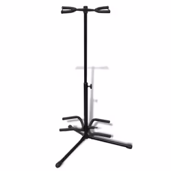 vidaXL Adjustable Double Guitar Stand Foldable Musical Instrument Accessory - Additional view 4