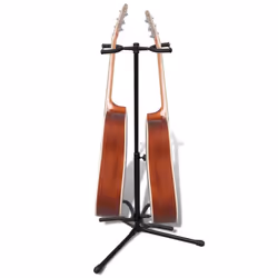 vidaXL Adjustable Double Guitar Stand Foldable Musical Instrument Accessory - Additional view 5