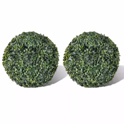vidaXL 2x Boxwood Ball 27cm Artificial Leaf Topiary Ball Outdoor Indoor Decor