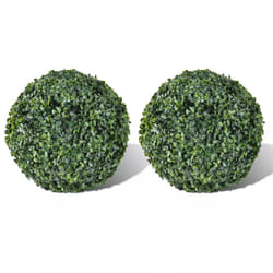vidaXL 2x Boxwood Ball 27cm Artificial Leaf Topiary Ball Outdoor Indoor Decor