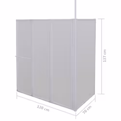 Shower Bath Screen Wall Door 4 Panels Foldable L Shape 70 x 120 x 137 cm - Additional view 5