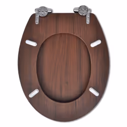vidaXL WC Toilet Seat MDF Soft Close Lid Simple Design Wood Fixture Accessory - Additional view 6