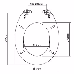vidaXL WC Toilet Seat MDF Soft Close Lid Simple Design Wood Fixture Accessory - Additional view 7