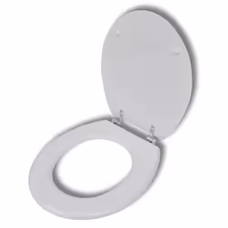 vidaXL WC Toilet Seat MDF Lid Simple Design White Bathroom Fixture Accessory