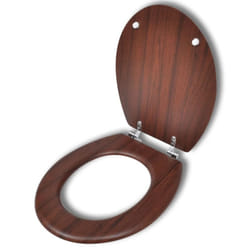 vidaXL WC Toilet Seat MDF Lid Simple Design Wood Bathroom Fixture Accessory
