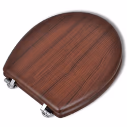 vidaXL WC Toilet Seat MDF Lid Simple Design Wood Bathroom Fixture Accessory