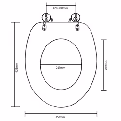 vidaXL WC Toilet Seat MDF Lid Simple Design Wood Bathroom Fixture Accessory - Additional view 5
