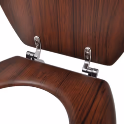 vidaXL WC Toilet Seat MDF Lid Simple Design Wood Bathroom Fixture Accessory - Additional view 6