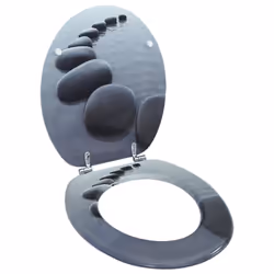 vidaXL WC Toilet Seat MDF Lid Stones Replacement