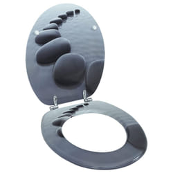 vidaXL WC Toilet Seat MDF Lid Stones Replacement