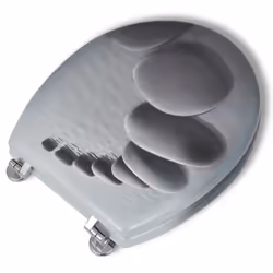 vidaXL WC Toilet Seat MDF Lid Stones Replacement