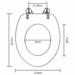 vidaXL WC Toilet Seat MDF Lid Stones Replacement - Additional view 5