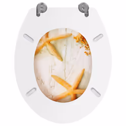vidaXL WC Toilet Seat MDF Lid Starfish Bathroom Replacement WC Seat Toilet Lid - Additional view 10