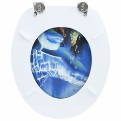 vidaXL WC Toilet Seat MDF Lid Dolphins Replacement - Additional view 5