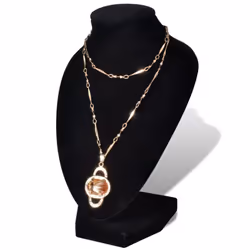vidaXL 4x Flannel Jewelry Holder Necklace Bust Black 9x8.5x15cm Display Stand - Additional view 3