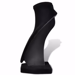 vidaXL 4x Flannel Jewelry Holder Necklace Bust Black 9x8.5x15cm Display Stand - Additional view 4