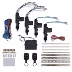 vidaXL Car Central Door Lock Kit with 2 Remote Controls 4 Motors 12V Security
