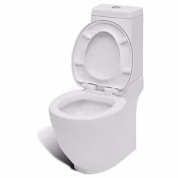 vidaXL Stand Toilet & Bidet Set White Ceramic Bathroom WC Furniture Fixture - Additional view 5