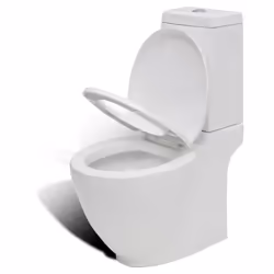 vidaXL Stand Toilet & Bidet Set White Ceramic Bathroom WC Furniture Fixture - Additional view 6