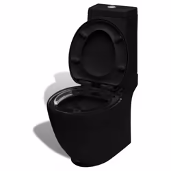 vidaXL Stand Toilet & Bidet Set Black Ceramic Bathroom WC Furniture Fixture - Additional view 4