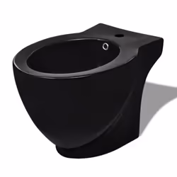 vidaXL Stand Toilet & Bidet Set Black Ceramic Bathroom WC Furniture Fixture - Additional view 7