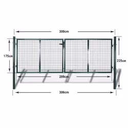 vidaXL Garden Mesh Gate Fence Door Wall Grille 289x175cm Outdoor Barrier Panel - Additional view 9