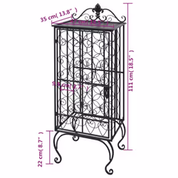 VidaXL 240937 wine rack Floor wine rack 28 bottle(s) Iron Black - Additional view 8