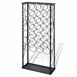 VidaXL 240942, 28 bottle(s), Iron, Black, Floor wine rack