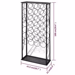 VidaXL 240942 wine rack Floor wine rack 28 bottle(s) Iron Black - Additional view 5