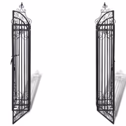 vidaXL Ornamental Garden Gate Wrought Iron Outdoor Entry Door Arch Climbing