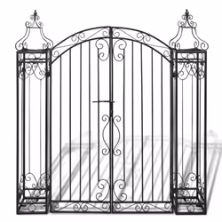 vidaXL Ornamental Garden Gate Wrought Iron Outdoor Entry Door Arch Climbing - Additional view 5