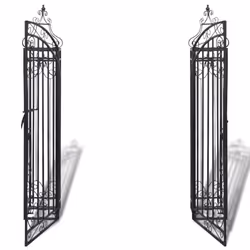 vidaXL Ornamental Garden Gate Wrought Iron Outdoor Entry Door Arch Climbing - Additional view 6