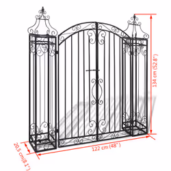 vidaXL Ornamental Garden Gate Wrought Iron Outdoor Entry Door Arch Climbing - Additional view 7