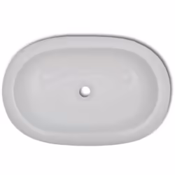 vidaXL Ceramic Basin Oval White Bathroom Washroom Sink Countertop Fixture