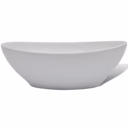 vidaXL Ceramic Basin Oval White 40x33x13.5cm Bathroom Sink Countertop Fixture - Additional view 4