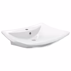 vidaXL Ceramic Basin Rectangular with Overflow & Faucet Hole Bathroom Sink