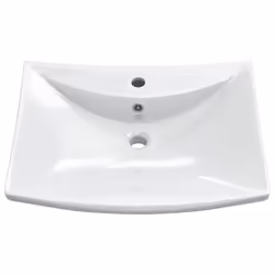 vidaXL Ceramic Basin Rectangular with Overflow & Faucet Hole Bathroom Sink