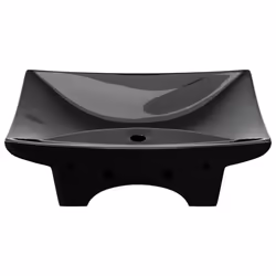 vidaXL Ceramic Basin Rectangular Black with Overflow Faucet Hole Bathroom Sink - Additional view 4
