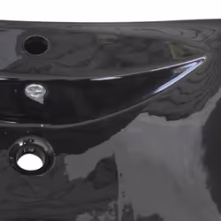 vidaXL Ceramic Basin Rectangular Black with Overflow Faucet Hole Bathroom Sink - Additional view 5