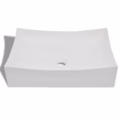 vidaXL Bathroom Ceramic Porcelain Sink Art Basin White High Gloss Fixture - Additional view 2