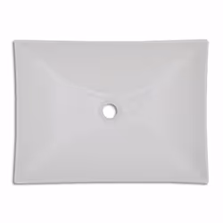 vidaXL Bathroom Ceramic Porcelain Sink Art Basin White High Gloss Fixture - Additional view 3