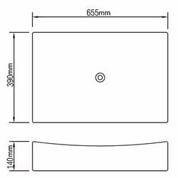 vidaXL Bathroom Ceramic Porcelain Sink Art Basin White High Gloss Fixture - Additional view 4