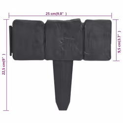 vidaXL Plastic Garden / Lawn Fence Outdoor Border Edging Stone Look 41 pcs - Additional view 4