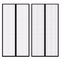 vidaXL Insect Door Curtain Mosquito Mesh Net Insect Screen 2 pcs Magnet Black