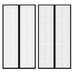 vidaXL Insect Door Curtain Mosquito Mesh Net Insect Screen 2 pcs Magnet Black