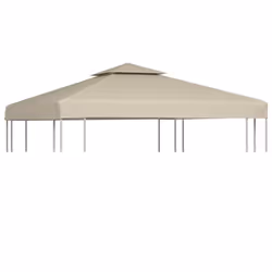 vidaXL Gazebo Cover Replacement Beige 3x3m Waterproof Patio Canopy Tent Top