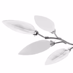 vidaXL Ceiling Lamp White & Transparent Acrylic Crystal Leaf Arms 3 E14 Bulbs