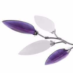 vidaXL Ceiling Lamp White & Purple Acrylic Crystal Leaf Arms 3 E14 Bulbs Light